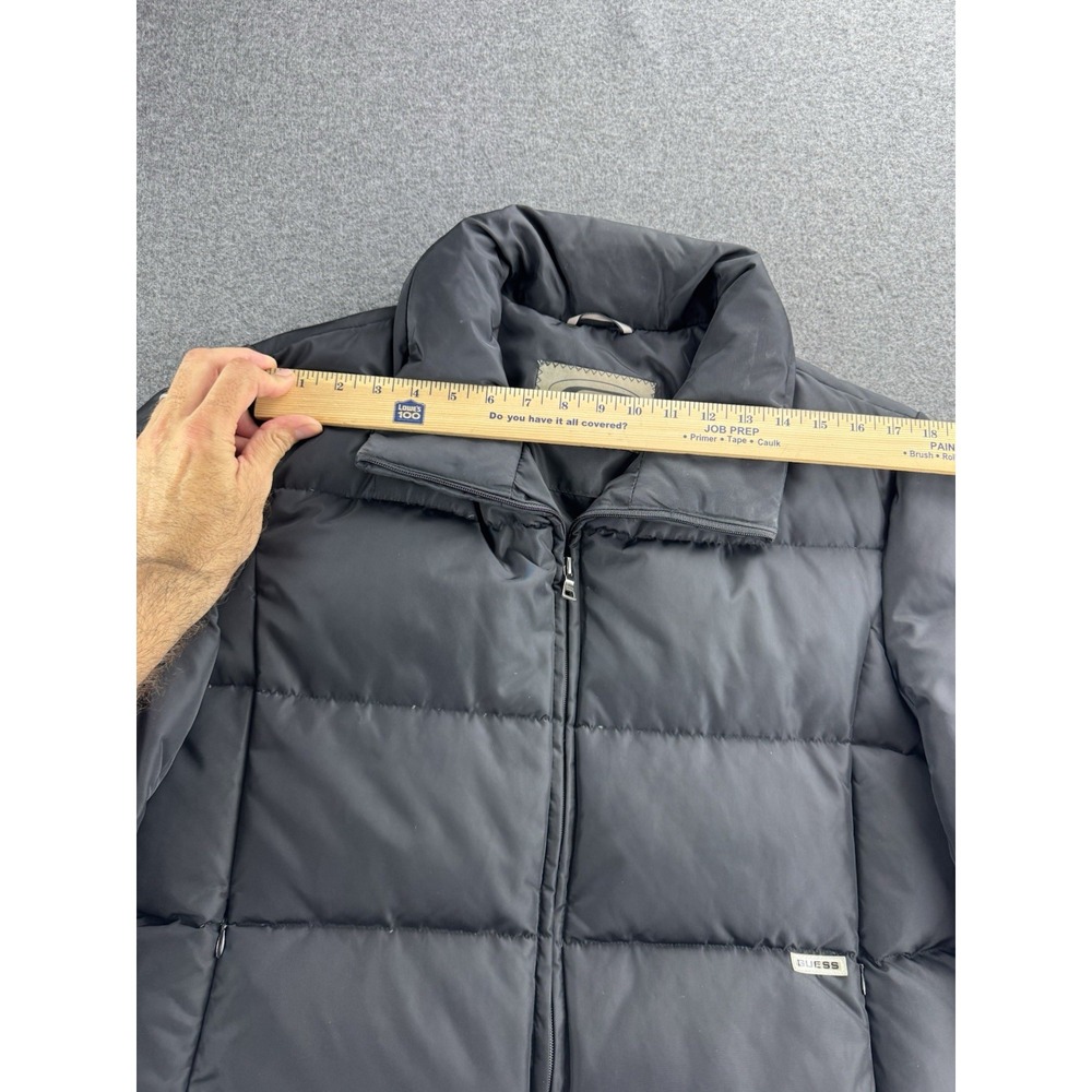 Guess Jacket Womens Size Large Black Quilted Puffer Down Coat Hidden Hoodie Ski‎ - Picture 7 of 16
